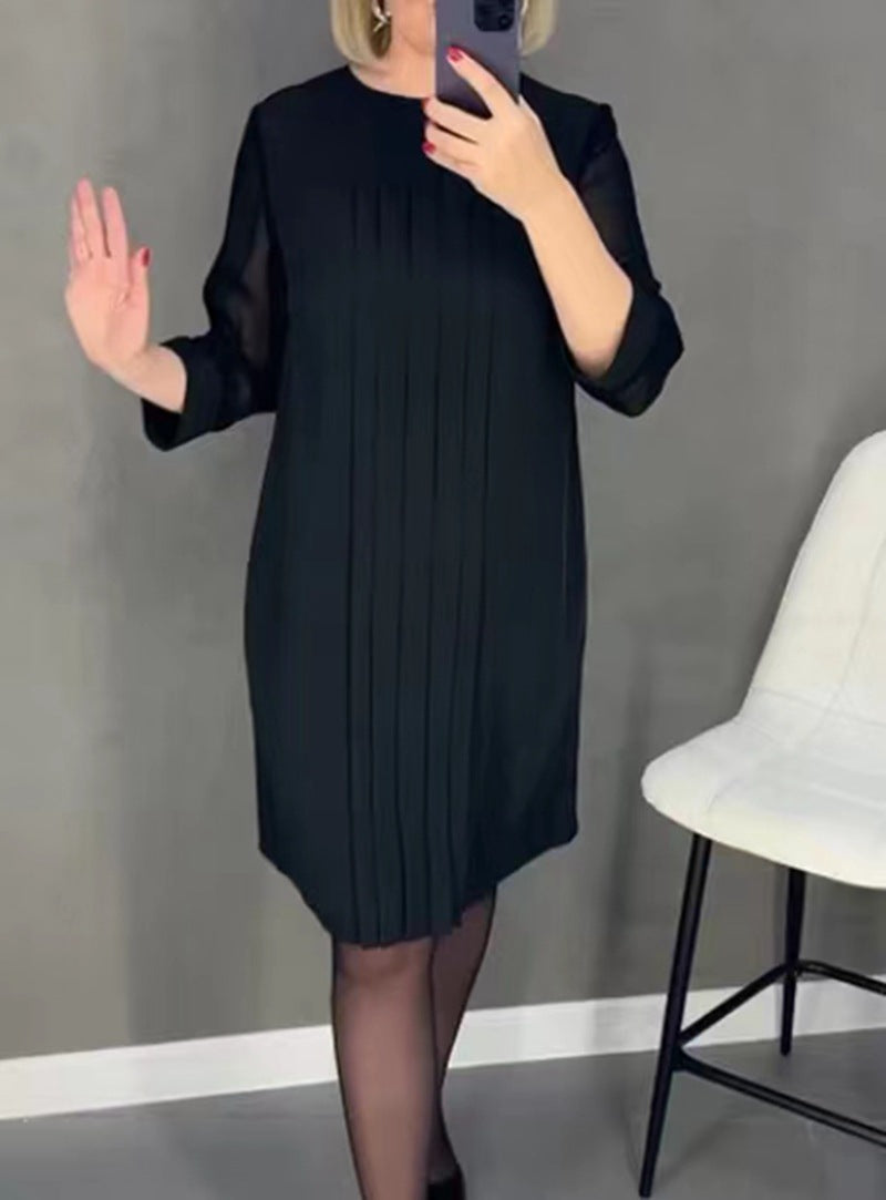 Kvinne elegant volangkjole med transparente ermer Skjora