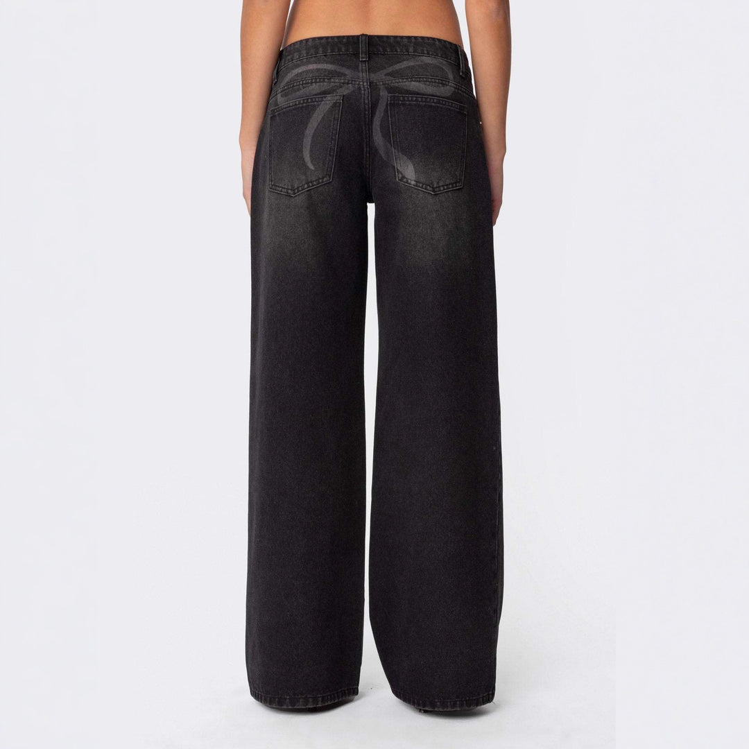 Dame casual flare jeans med bred ben Skjora