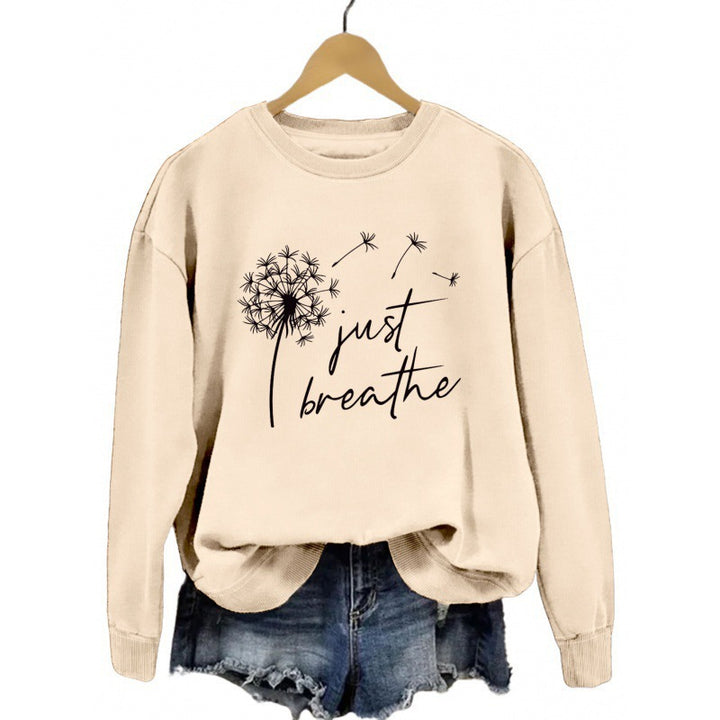 Dame sweatshirt med inspirerende løvetannmotiv Skjora