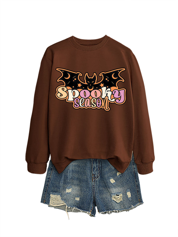 Kvinne sweatshirt med kreativ Halloween-design Skjora