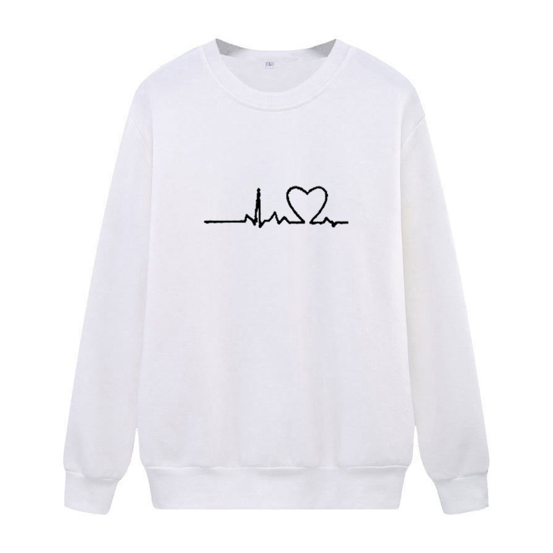 Dame Sweatshirt med hjertefrekvens grafikk Skjora