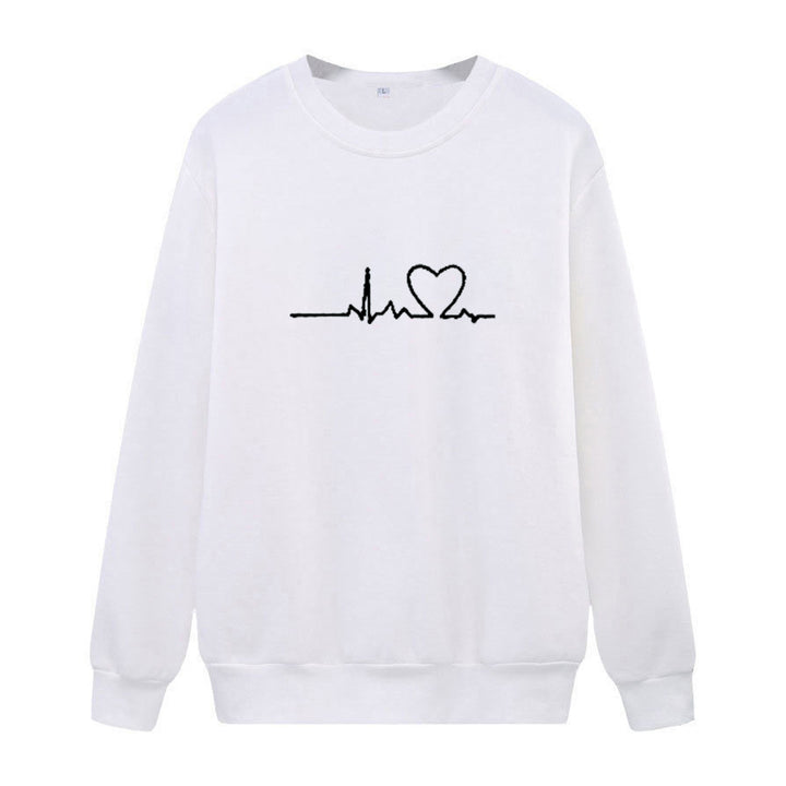 Dame Sweatshirt med hjertefrekvens grafikk Skjora