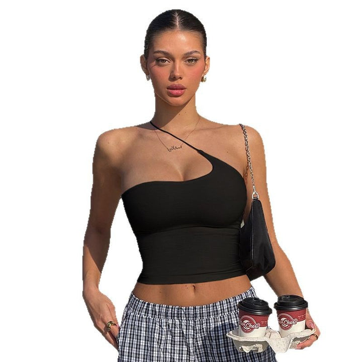 Dame tanktop med asymmetrisk snitt og trendy design Skjora