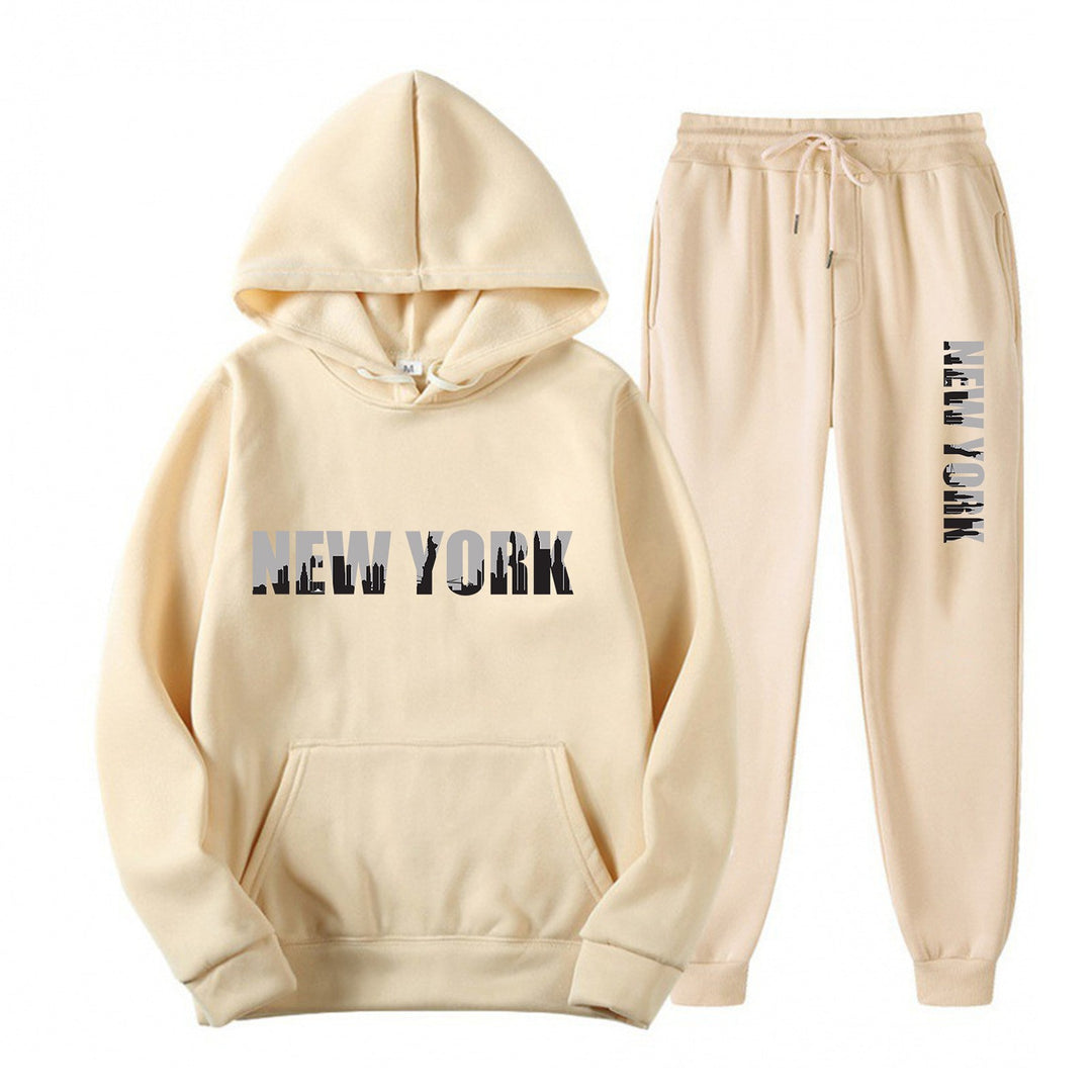 Kvinnelig sporty treningsdrakt med stilisert New York trykk Skjora