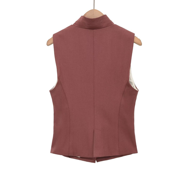 Dame elegant vest med smal krage Skjora