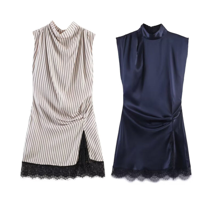 Damer elegant kjole med transparent spiss kant Skjora