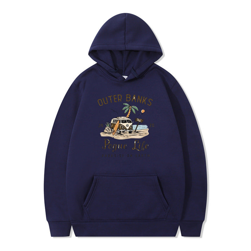 Dame hettegenser med maritimt design og inspirerende trykk Skjora