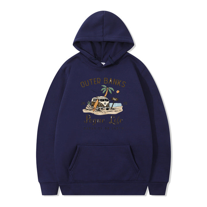 Dame hettegenser med maritimt design og inspirerende trykk Skjora