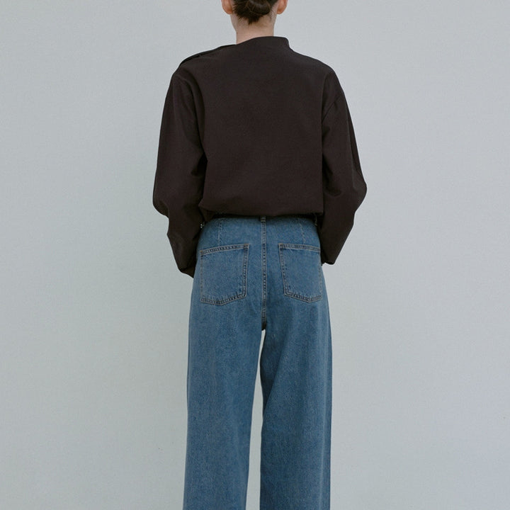 Damer Elegante topp med asymmetrisk krage og lange ermer Skjora
