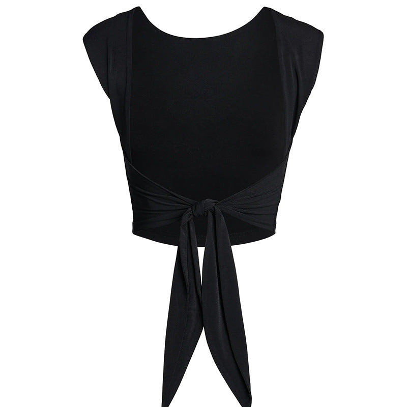 Dame avslappet cropped skjorte med off-shoulder design Skjora