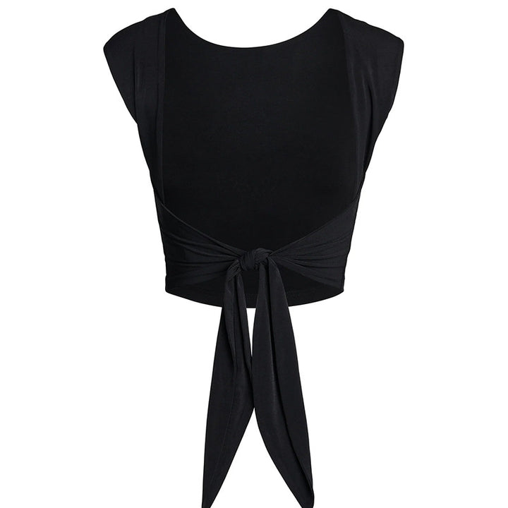 Dame avslappet cropped skjorte med off-shoulder design Skjora