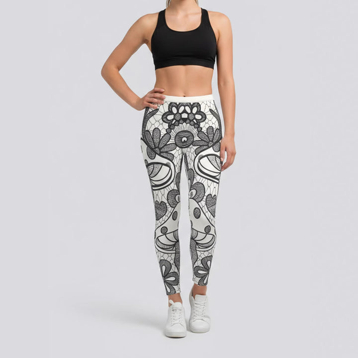 Damen Sportleggings mit stylischem Sternen-Design und hohem Bund Skjora