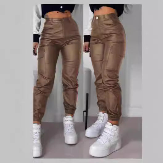 Dame fashion Cargo-bukser med elastisk linning og lommer Skjora