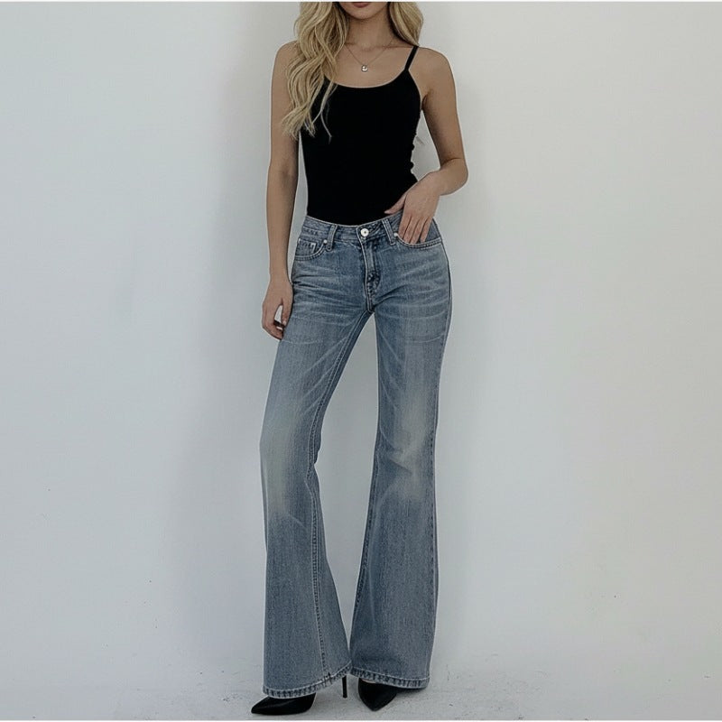 Damer Flared Jeans med høy midje og elegant vask Skjora