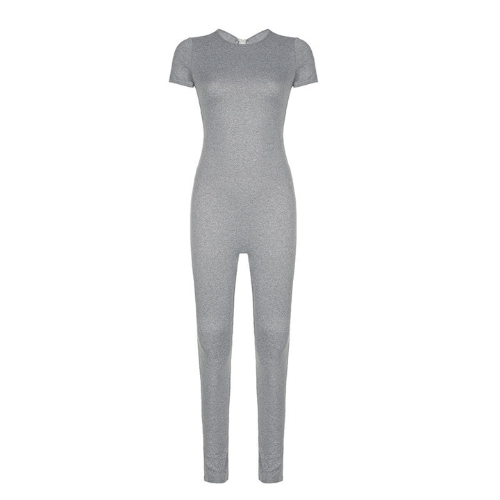 Dame figurvennlig jumpsuit med elegant glidelås og smale ben Skjora
