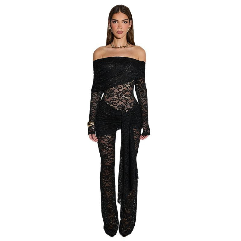 Dame spissbody med skuldrefri silhuett og elegant drapering Skjora