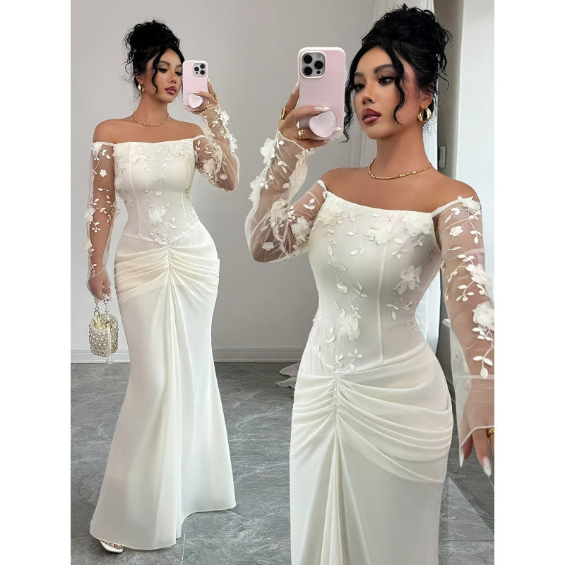Dame bryllupskjole med elegante broderier Skjora