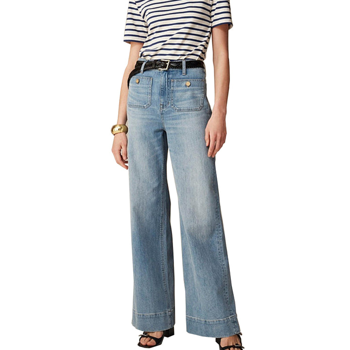 Dame Bredde Komfortable Jeans med høy midje Skjora