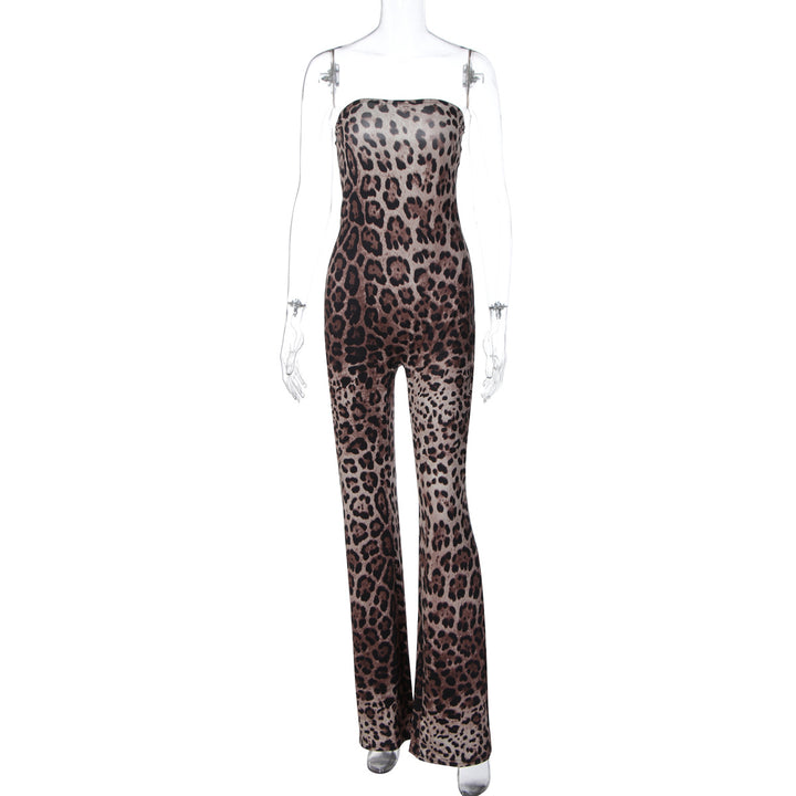Damer Modisk All-in-One Jumpsuit med leopard mønster og raffinert passform Skjora