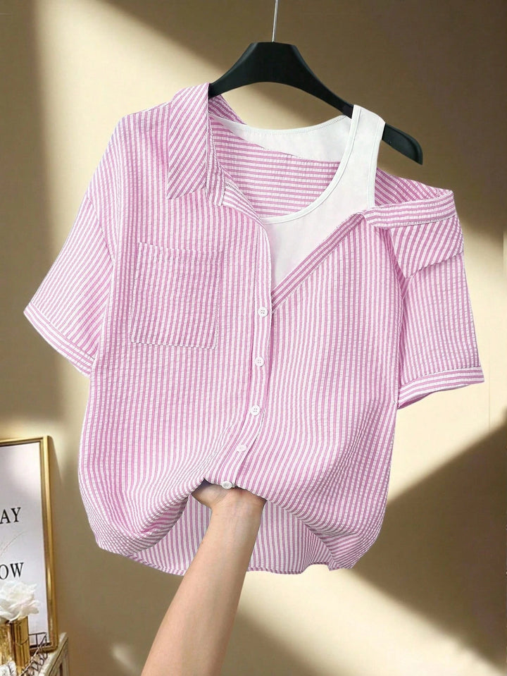 Damer casual bluse med moderne snitt og asymmetrisk design Skjora