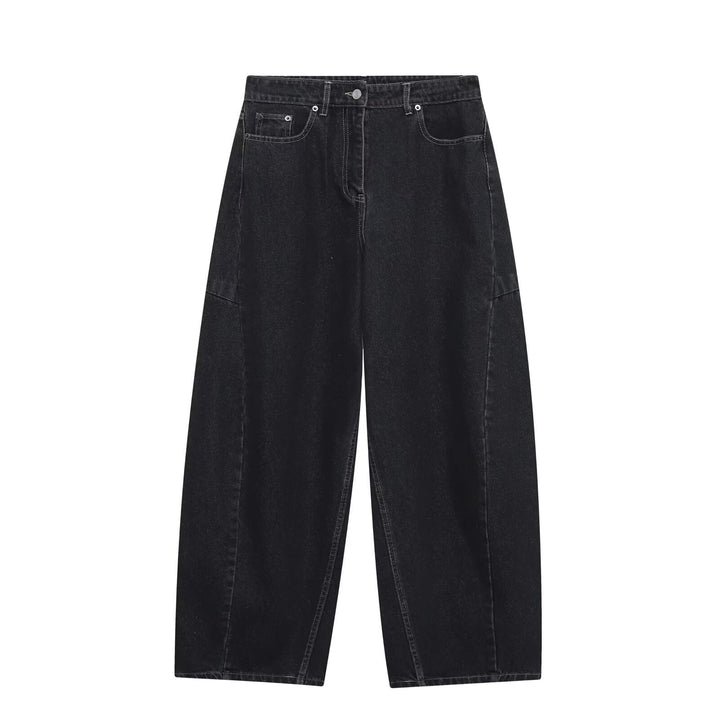 Dame vide jeans i moderne snitt med trendy cargo-lommer Skjora