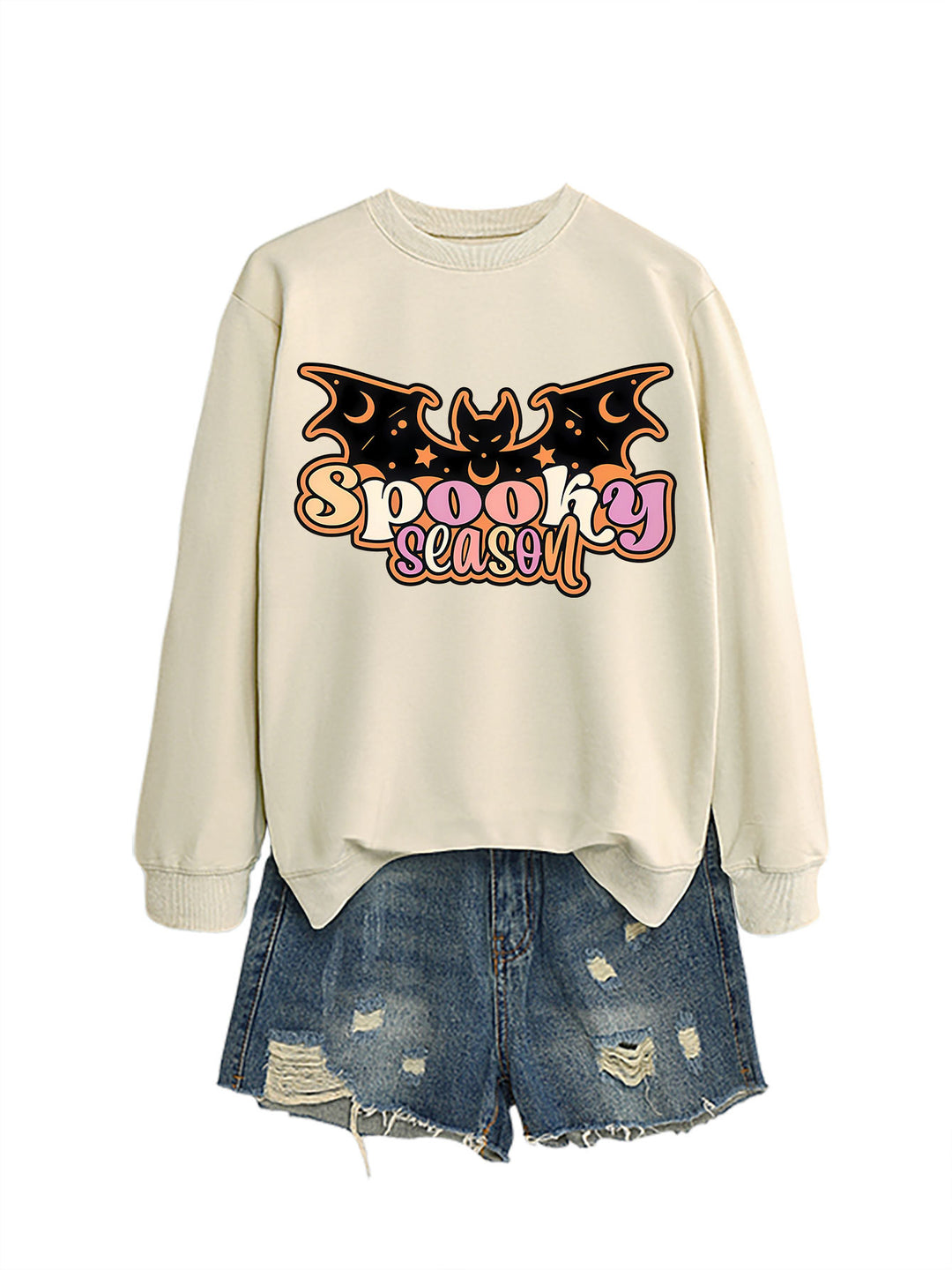 Kvinne sweatshirt med kreativ Halloween-design Skjora