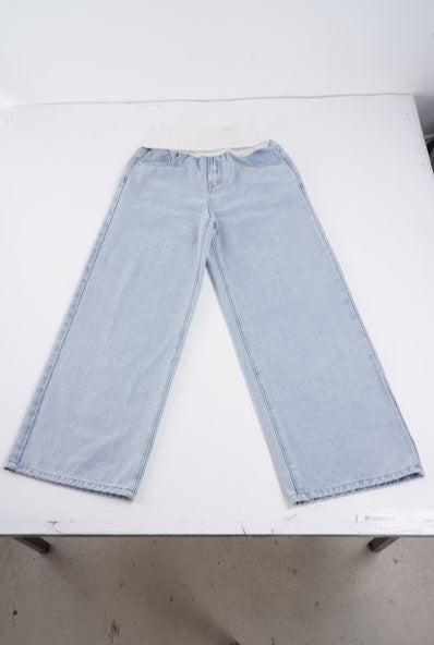 Dame Løst kuttede denim med høy midje og elastisk komfort Skjora