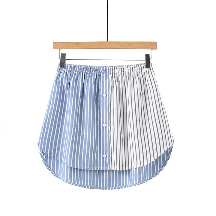 Dame bluse skjorte med kreativt stripemønster Skjora