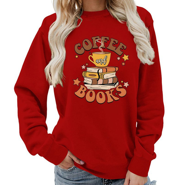 Dame sweatshirt med kreativ kaffebokdesign Skjora