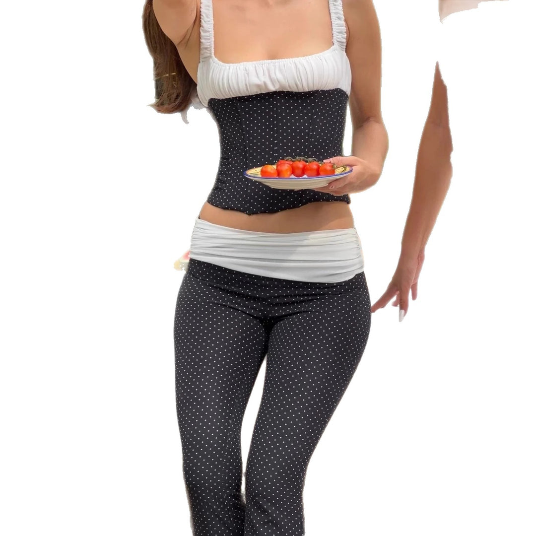 Damen Corsagenoberteil mit taillierter Hose im Punkte-Design Skjora