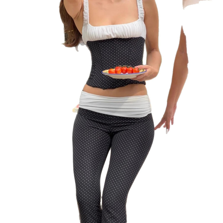 Damen Corsagenoberteil mit taillierter Hose im Punkte-Design Skjora