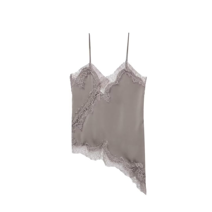 Dame-spets-camisole med asymmetrisk snitt og elegante punkter Skjora