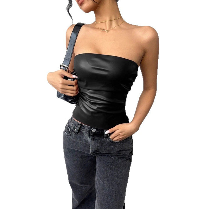 Dame figurspillende overdel i edgy skinnlook Skjora