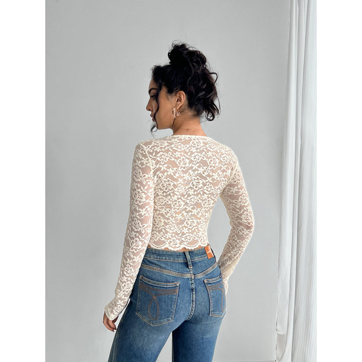 Dame gjennomsiktig longsleeve laget av blonde Skjora