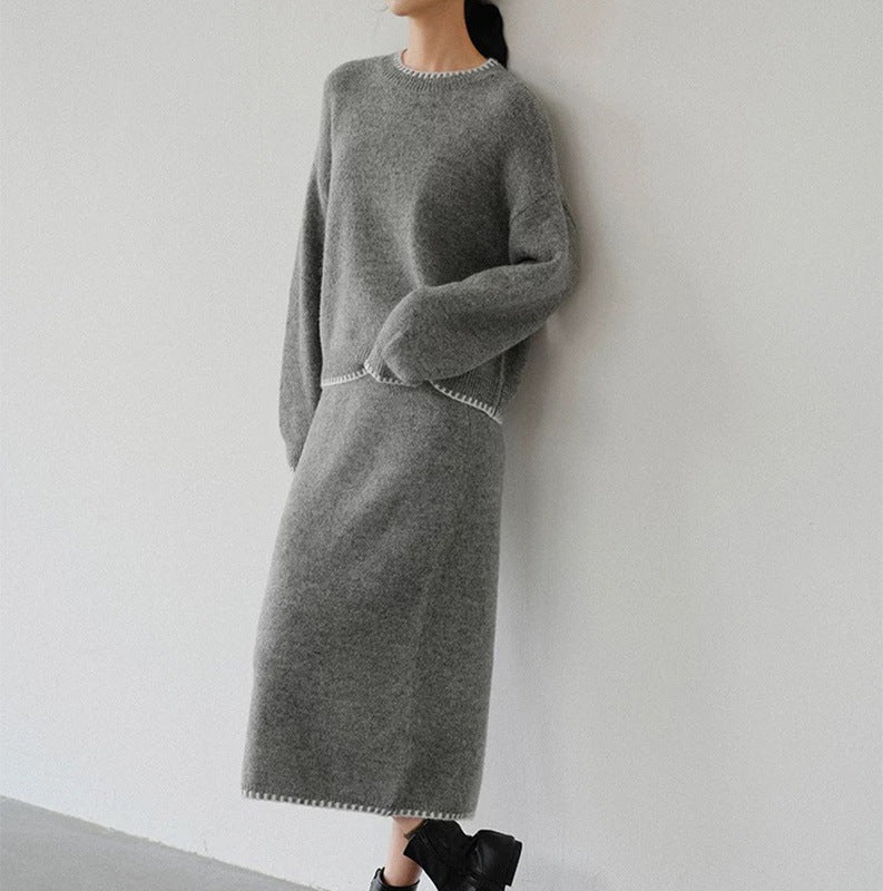 Kvinnens koselige strikkedesign med elegante detaljer Skjora