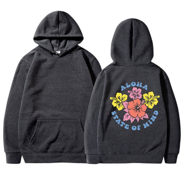Kvinners hettegenser med blomster aloha design og komfortabel passform Skjora