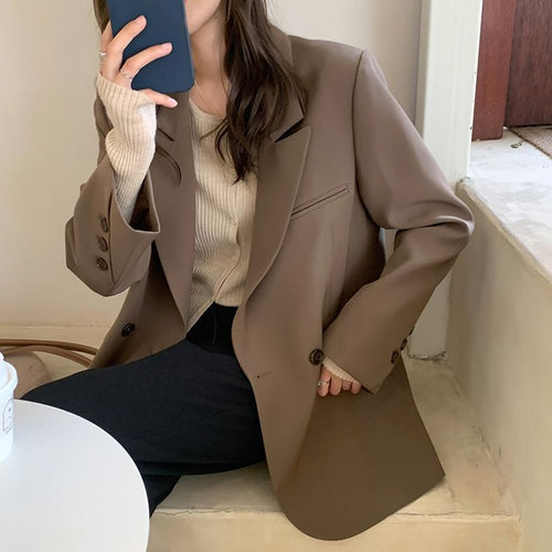 Dames overdimensionert blazer med teksturert stoff Skjora