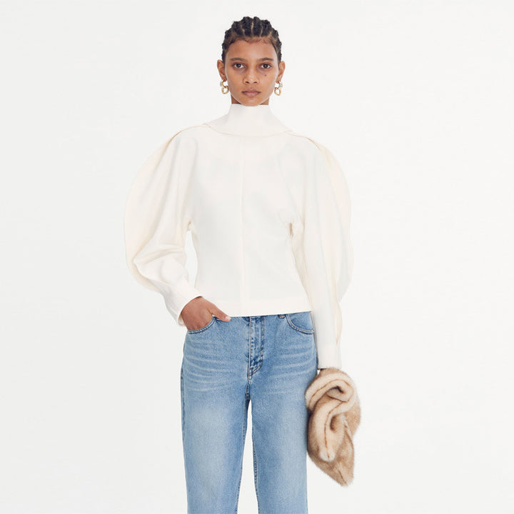 Dame elegant Oversize-jakke med høy krage og moderne detaljer Skjora
