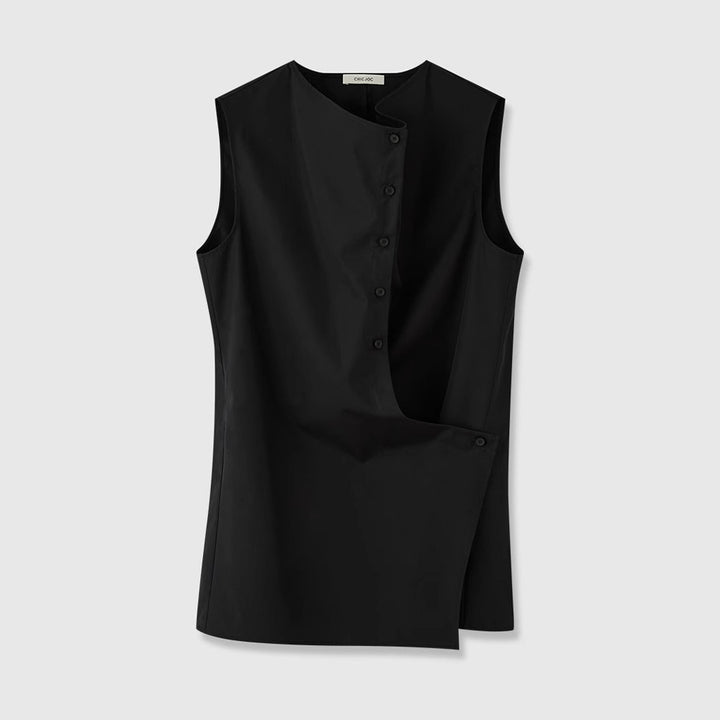Dame Elegant ermeline skjorte med asymmetrisk snitt Skjora