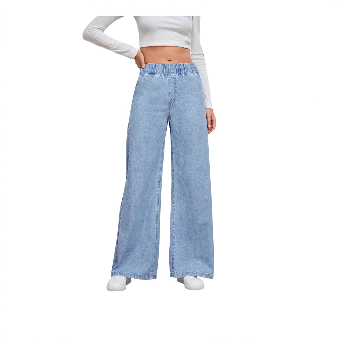 Damer vide høy midje jeans med elastisk liv og elegant snitt Skjora