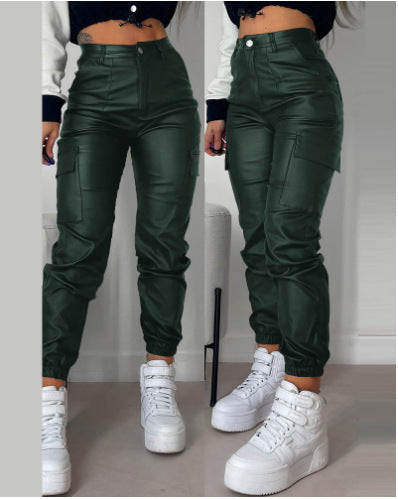 Dame fashion Cargo-bukser med elastisk linning og lommer Skjora