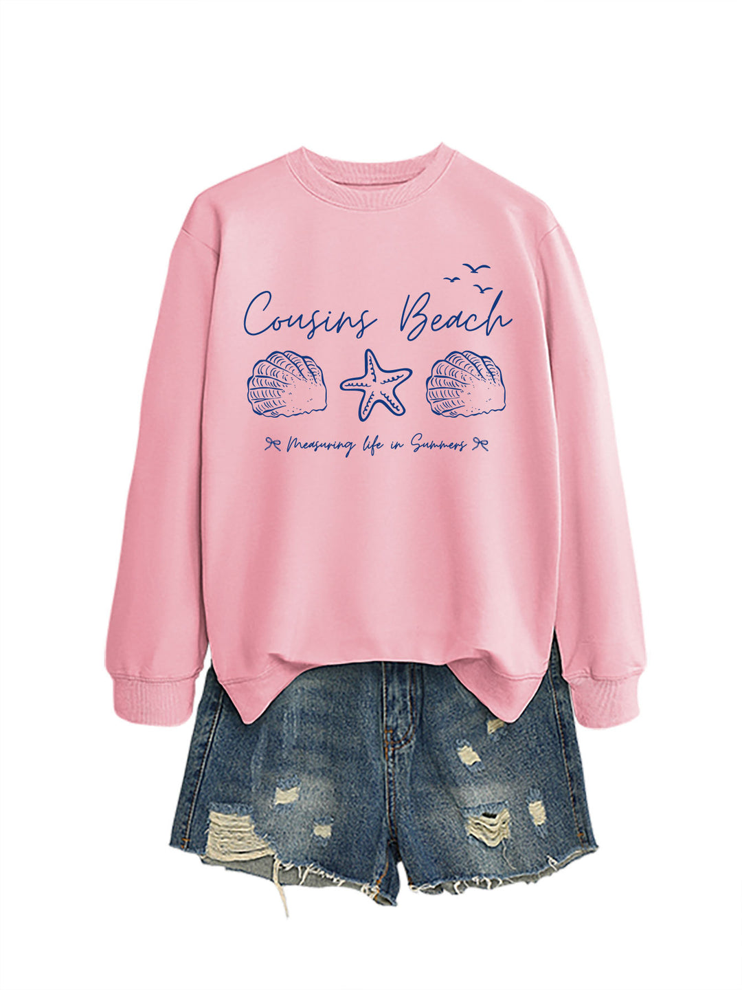 Kvinnelig sweatshirt med maritimt motiv og komfortabel passform Skjora
