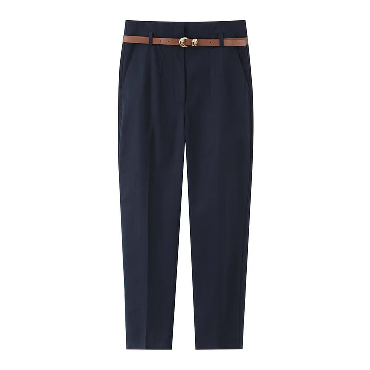 Damer elegant Chino bukser med praktiske lommer og moderiktig belte Skjora