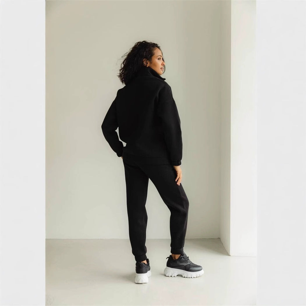 Dame Høy Kvalitet Zip Hoodie med Lommer Skjora