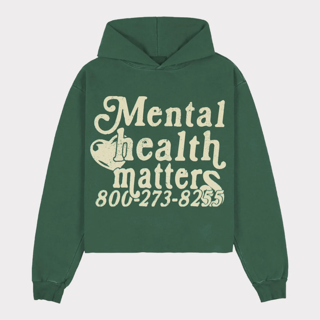 Dame hoodie med uttalende trykk Skjora