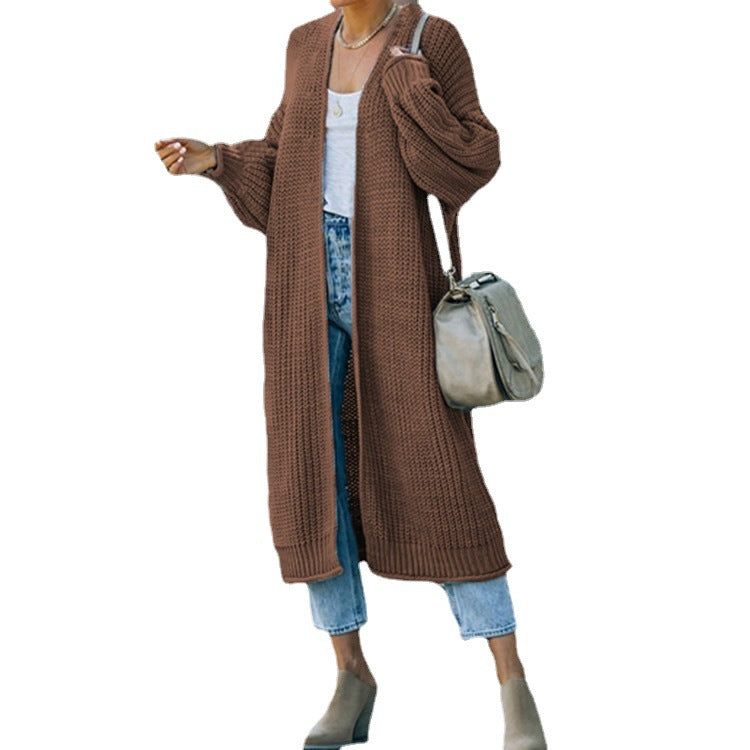 Dame chunky strikk cardigan med åpne masker og avslappet passform Skjora