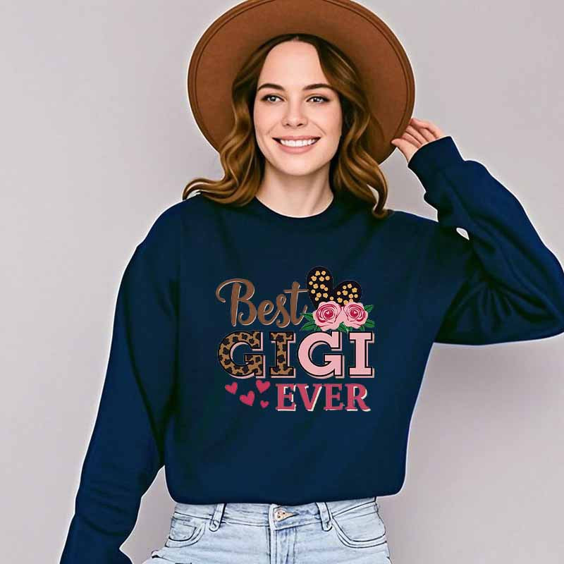 Dame sweatshirt med kreativ Gigi motiv Skjora