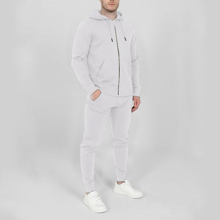 Herre sporty joggedress-set med praktiske lommer og høy krage Skjora