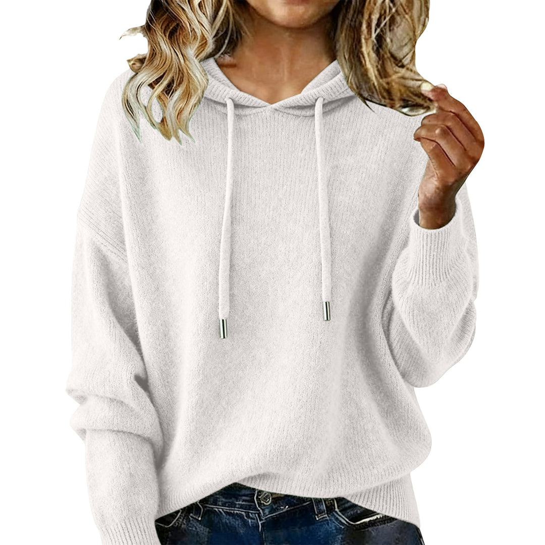 Dames oversized hettegenser med teksturert design og snor Skjora