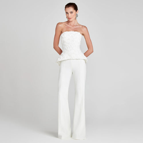 Dame Elegant Peplum-Topp med utsvingt bukse Skjora